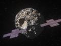 La nave Psyche de la NASA acercándose al asteroide homónimo