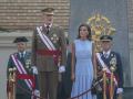 Spanish King Felipe VI and Letizia Ortiz during Flag Pledge (Jura de Bandera) ceremony as a cadet of the Zaragoza Military Academy in Zaragoza on Saturday, 7 October 2023.
