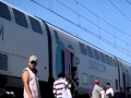 Vista de los trenes atascados