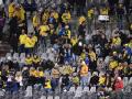 Aficionados suecos en el partido ante Bélgica