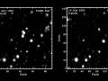 Comparativa de las dos placas de 1952 en la que se aprecia la desaparición de las tres estrellas (en el centro) en 53 minutos