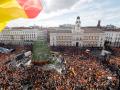 Panorámica de la Puerta del Sol de Madrid minutos antes de la gran manifestación contra la amnistía.