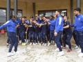 Los jugadores del Arandina celebran jugar ante el Real Madrid