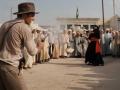 La famosa escena en la que Indiana Jones se enfrenta a un malvado que maneja muy bien la espada