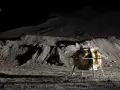 Recreación del aterrizador Peregrine en la Luna