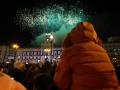 Fuegos artificiales en la Real Casa de Correos tras las Campanadas de Fin de Año