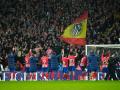 Los jugadores del Atlético celebran el triunfo frente a su afición