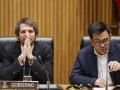 El ministro de Cultura, Ernest Urtasun, junto al presidente de la comisión de Cultura en el Congreso, Gerardo Pisarello