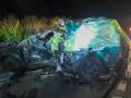 Los restos de uno de los coches involucrados en el trágico accidente en Guatemala