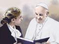 Ilustracion yolanda diaz y el papa