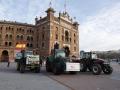 Tractores concentrados ante la plaza de Ventas de Madrid