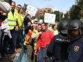 Un manifestante herido en la movilización de los agricultores en Algeciras