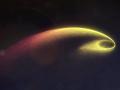 Ilustración de los restos de una estrella tras ser destrozada por un agujero negro supermasivo