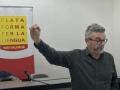 El escritor Xavier Sierra, durante una charla del ciclo de conferencias "Valenciano: emergencia lingüística"