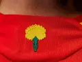 La nueva camiseta de España para la Eurocopa lleva n clavel bordado en la parte trasera