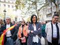 La portavoz de Vox en el Parlamento vasco, Amaia Martínez, durante una manifestación contra la amnistía el pasado noviembre