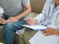 Patient suffering from prostate disease at the doctor