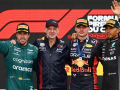 Newey posa junto a Alonso, Verstappen y Hamilton