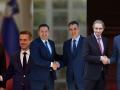 El presidente del Gobierno español, Pedro Sánchez, junto con los mandatarios de Portugal, Eslovenia e Irlanda
