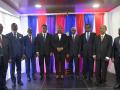 Miembros del Consejo Presidencial de Transición de Haití, posan durante una ceremonia este jueves en Puerto Príncipe (Haití)