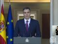 Captura de video de la señal institucional de La Moncloa, de la comparecencia del presidente del Gobierno, Pedro Sánchez