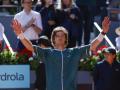 Andrey Rublev celebra su clasificación para la final del Mutua Madrid Open