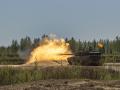 Un Leopard 2E español abre fuego en la competición de carros de combate en la base de Adazi (Letonia)
