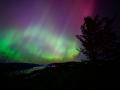 Aurora boreal en Oregon (EE.UU.), en la madrugada de este sábado