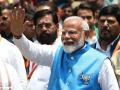 El primer ministro indio Nerendra Modi tras registrar su candidatura a diputado