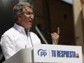 El líder del PP, Alberto Núñez Feijoó interviene en el acto político del partido celebrado este domingo en Málaga