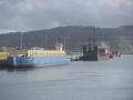 Barcos atracados en el puerto exterior de La Coruña