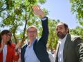La vicesecretaria de Organización Territorial del PP, Carmen Fúnez; el presidente del PP, Alberto Núñez Feijóo, y el presidente del PP de Castilla-La Mancha, Paco Núñez