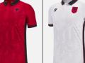 Las camisetas de Albania. Roja la primera equipación y blanca la segunda. Comparten grupo b con España, Italia y Croacia