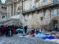 Estudiantes pro Palestina concentrados en la Plaza del Obradoiro de Santiago