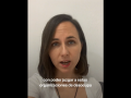 Ione Belarra, en un vídeo en redes sociales