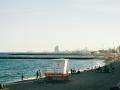 Vista panorámica de una playa de Barcelona