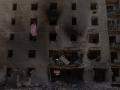 escombros de un apartamento en un edificio residencial muy dañado tras un ataque aéreo ruso, en Selydove