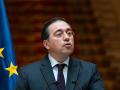 El ministro de Asuntos Exteriores, Unión Europea y Cooperación, José Manuel Albares, durante una rueda de prensa, en el Palacio de Viana