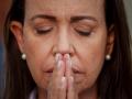 -FOTODELDÍA- AMDEP3746. CARACAS (VENEZUELA), 17/07/2024.- La líder opositora venezolana, Maria Corina Machado, visita la Basílica Menor Nuestra señora de Coromoto, en el marco de la campaña presidencial, este miércoles, en Guanare (Venezuela). EFE/ Miguel Gutiérrez