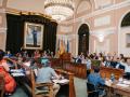 Imagen del pleno del mes de julio del Ayuntamiento de Castellón en la votación del doble topónimo