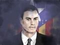Ilustración Pedro Sánchez bandera estelada