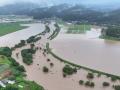 Vista aérea de las inundaciones en Japón