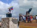 Varias estatuas de Hugo Chávez han sido derribadas en el país