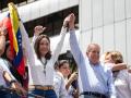 La líder opositora venezolana María Corina Machado y el candidato a la presidencia de Venezuela Edmundo González Urrutia