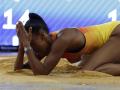 La atleta española Ana Peleteiro durante la final de triple salto femenino