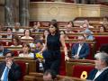 La portavoz de ERC en el Parlament, Marta Vilalta, durante una sesión plenaria, en el Parlament de Catalunya, a 11 de julio de 2024, en Barcelona, Catalunya (España). El plazo para presentar enmiendas terminará a lo largo del día de hoy y habrá dos días para dirigirse al Consell de Garanties Estatutàries (CGE). El PP ya aseguró que presentará una petición de dictamen inmediatamente después del pleno y este órgano tendrá entonces 7 días para emitir un dictamen sobre si ve oportuna esta modificación del reglamento, que los partidos impulsores prevén aprobar definitivamente en un pleno el próximo 25 de julio, cuya convocatoria también tendrá que pasar por la Junta de Portavoces.
11 JULIO 2024;PLENO;PARLAMENT;DEBATE;REGLAMENTO;REFORMA
David Zorrakino / Europa Press
11/7/2024