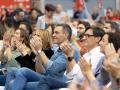 Pedro Sánchez y Salvador Illa (2d), durante un mitin del PSC