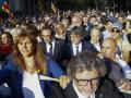 Acompañado por dirigentes de Junts como Josep Rull, Laura Borrás o Jordi Turull