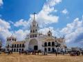 Fachada del Santuario Nuestra Señora del Rocío, en Almonte (Huelva)