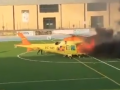 Imágenes del helicóptero del 061 ardiendo en Cabra